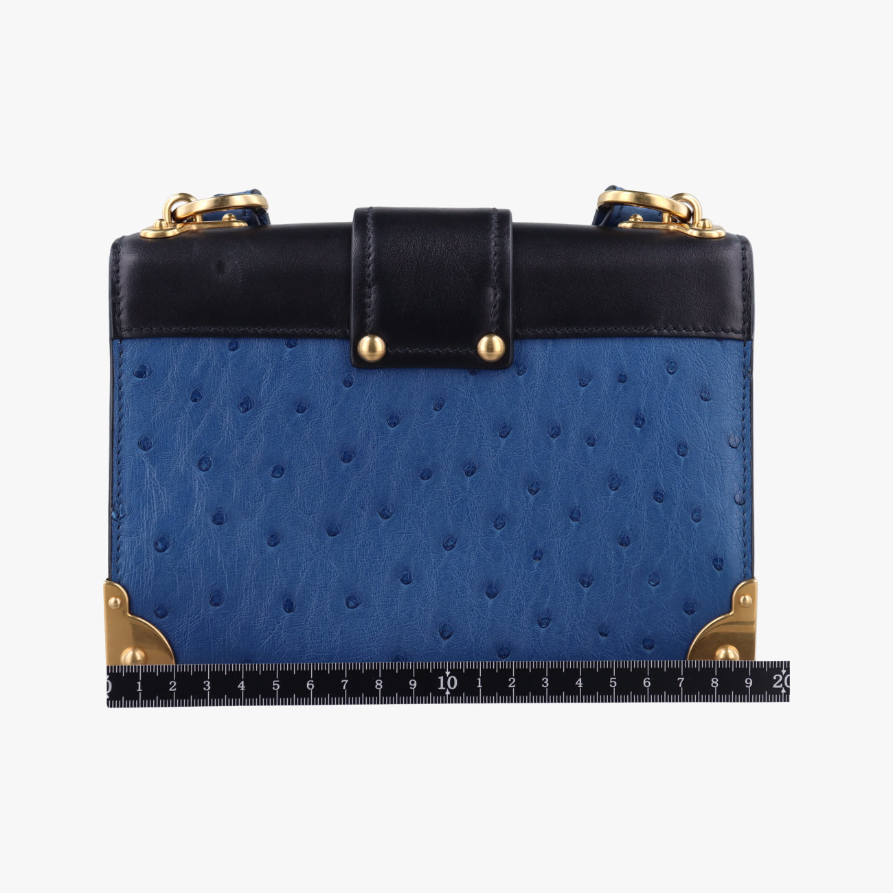 City Ostrich Cahier ColbaltoBlue×BlackLeather25シティ ダチョウ カイエ コバルトブルー×ブラックレザー25