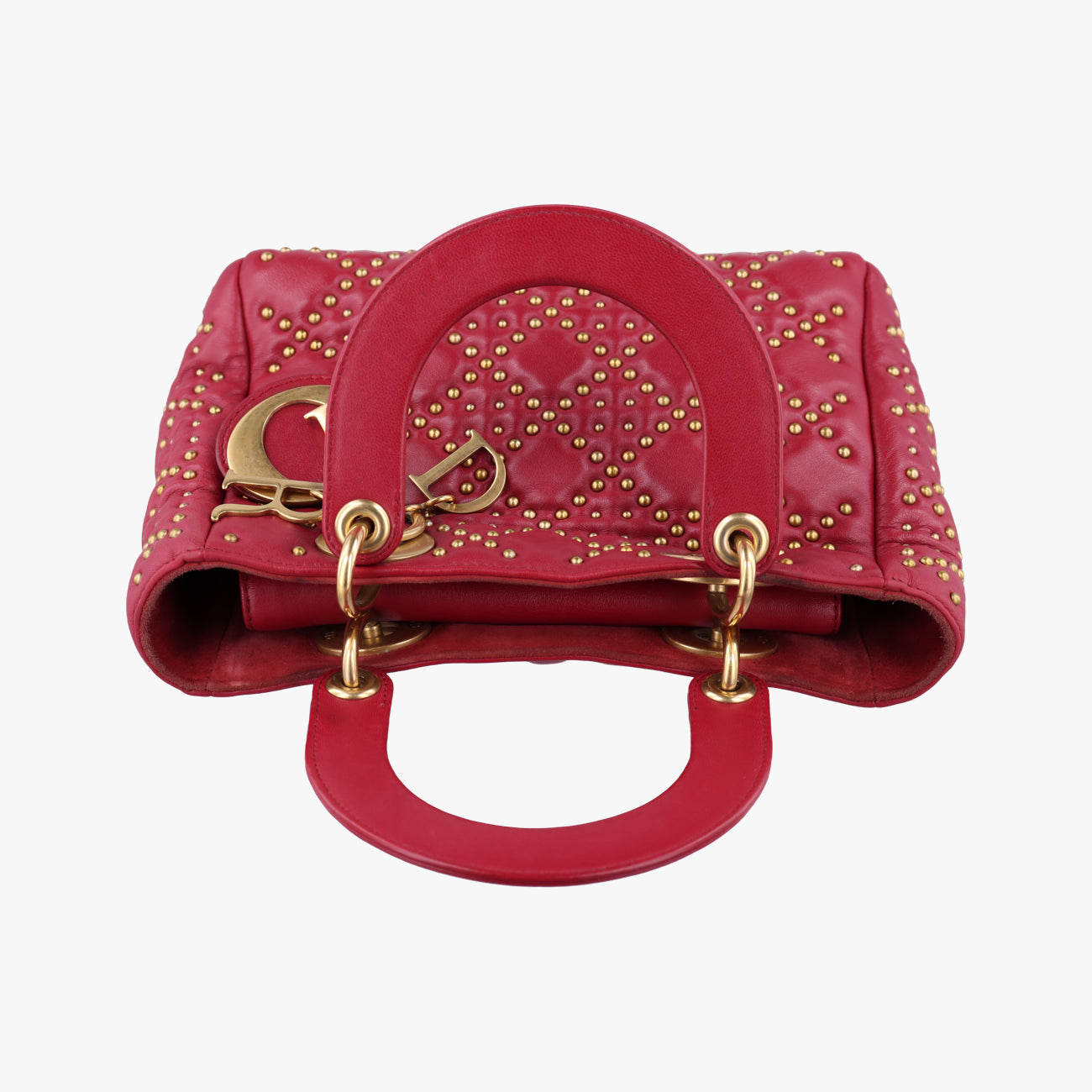 Lady Dior Red lambskin 28-MA-0137レディディオール レッド ラムスキン 28-MA-0137
