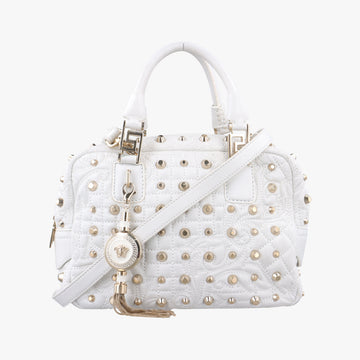 Medusa Nappa Barocco Quilted Studded VanitasWhiteLeatherメデューサナッパバロックキルティングスタッズヴァニタスホワイトレザー