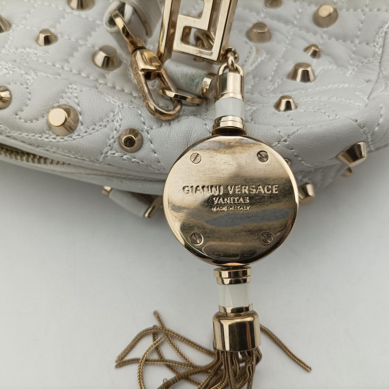 Medusa Nappa Barocco Quilted Studded VanitasWhiteLeatherメデューサナッパバロックキルティングスタッズヴァニタスホワイトレザー