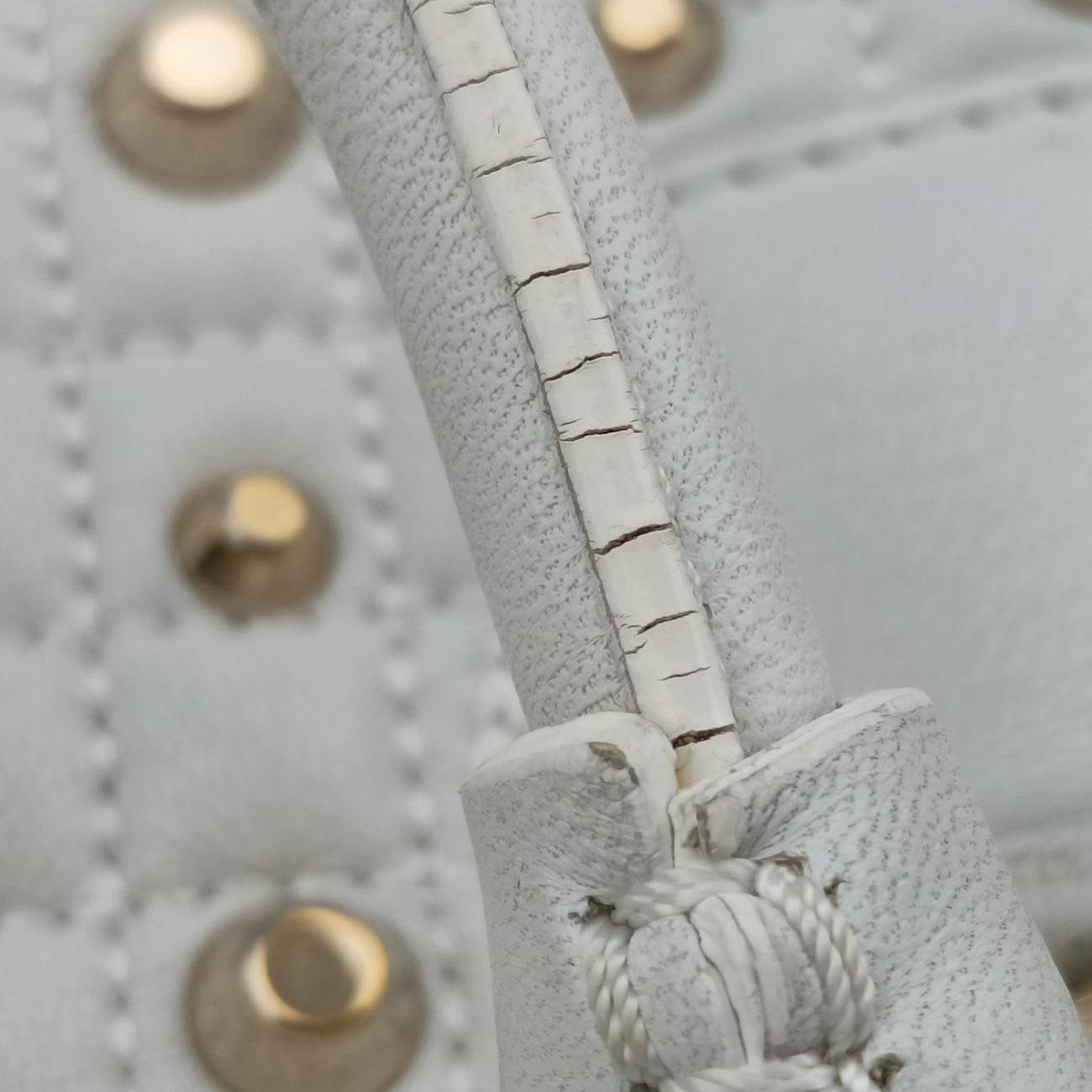 Medusa Nappa Barocco Quilted Studded VanitasWhiteLeatherメデューサナッパバロックキルティングスタッズヴァニタスホワイトレザー