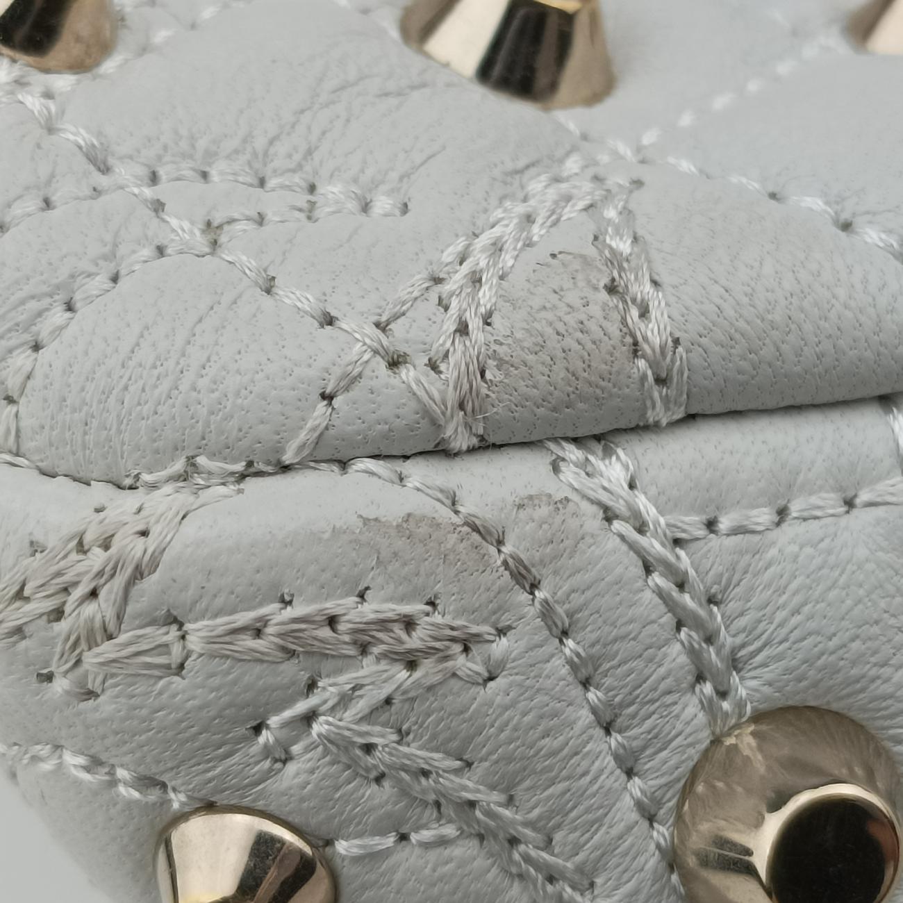 Medusa Nappa Barocco Quilted Studded VanitasWhiteLeatherメデューサナッパバロックキルティングスタッズヴァニタスホワイトレザー