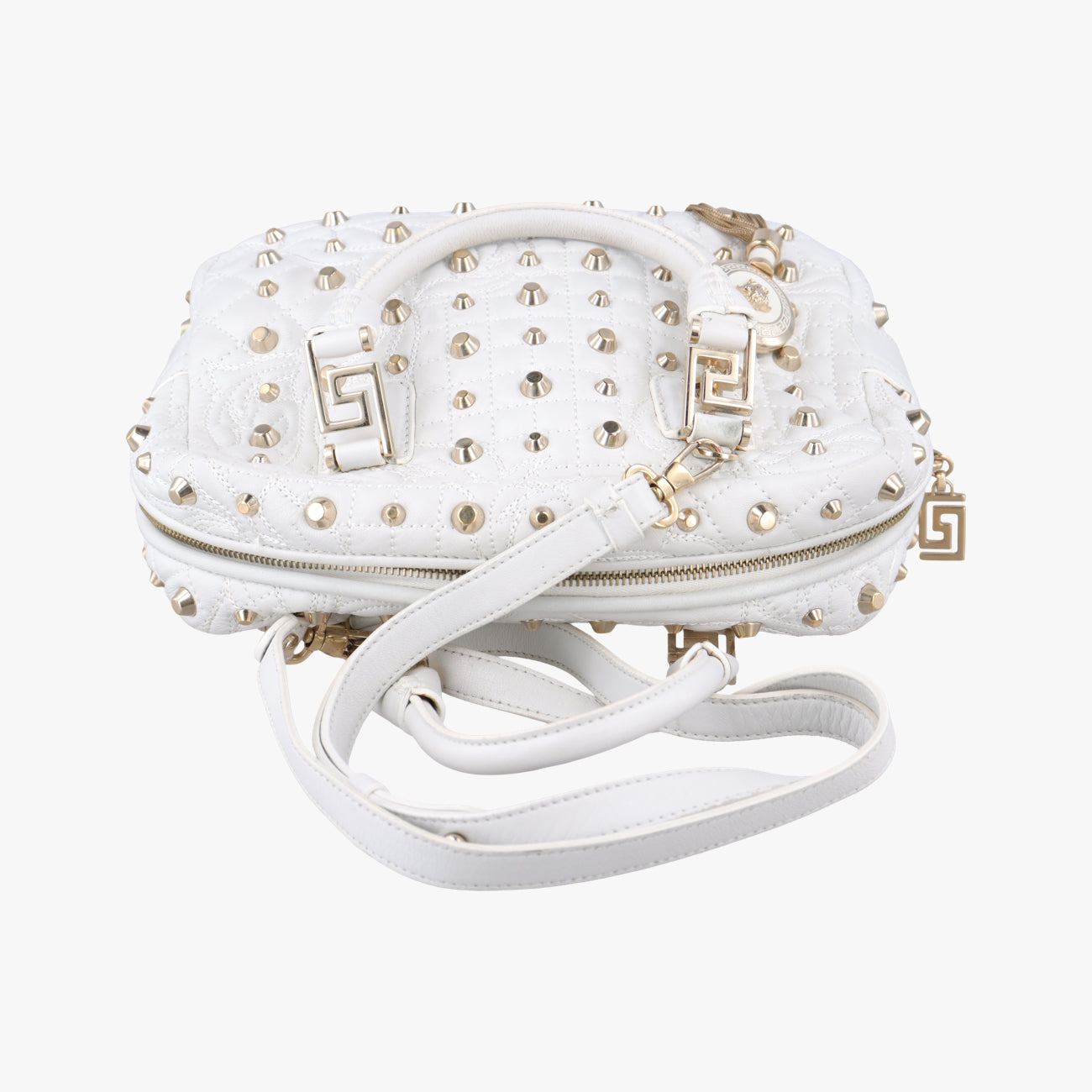 Medusa Nappa Barocco Quilted Studded VanitasWhiteLeatherメデューサナッパバロックキルティングスタッズヴァニタスホワイトレザー