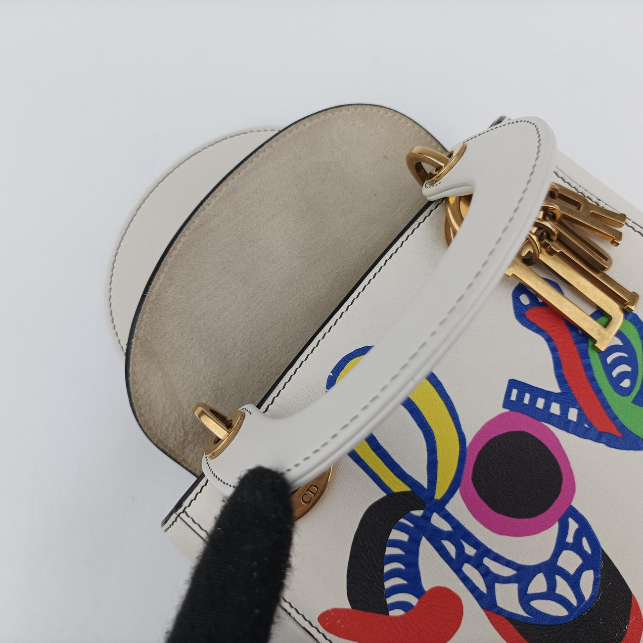 Niki de Saint Phalle Lady Dior White×multicolor Leather 04-MA-1127ニキ ドゥ サンファル レディ ディオール ホワイト×マルチカラー レザー 04-MA-1127