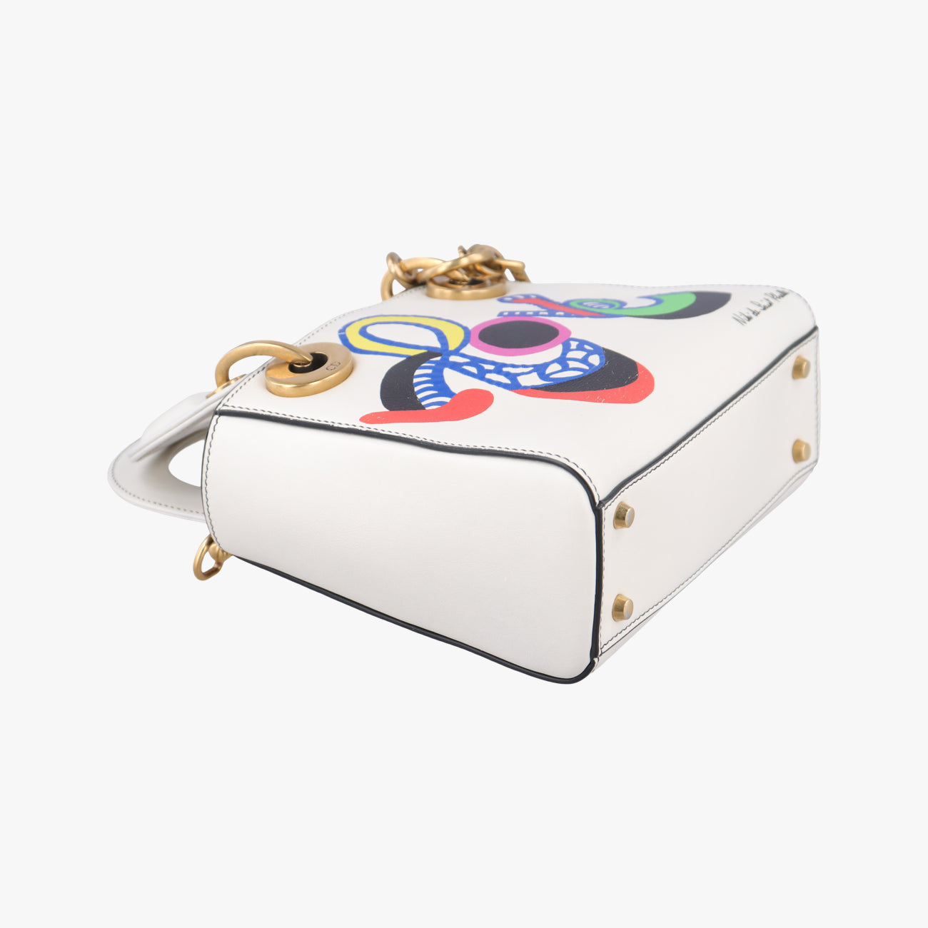 Niki de Saint Phalle Lady Dior White×multicolor Leather 04-MA-1127ニキ ドゥ サンファル レディ ディオール ホワイト×マルチカラー レザー 04-MA-1127