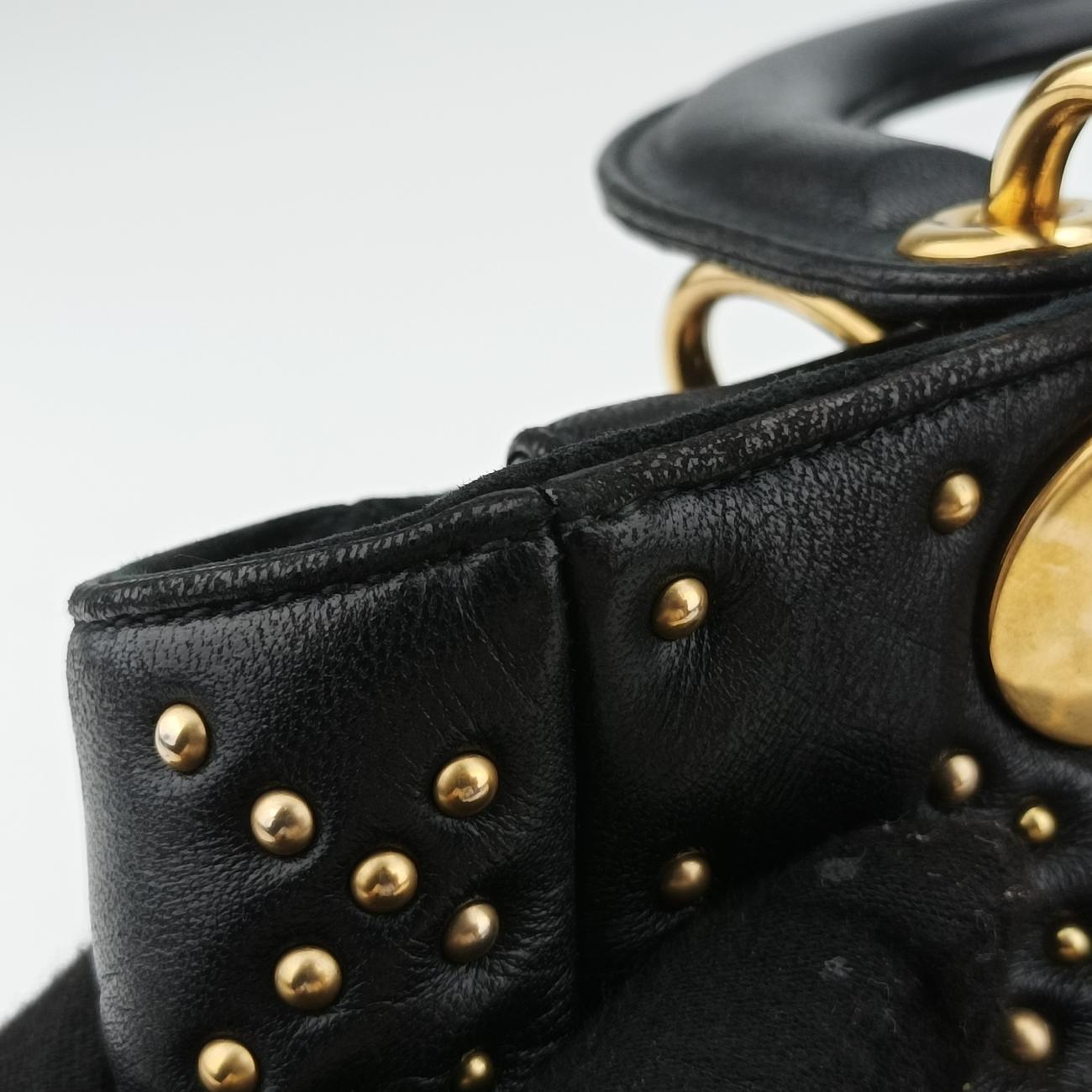 Lady Dior Black lambskin 28-MA-0117レディディオール ブラック ラムスキン 28-MA-0117