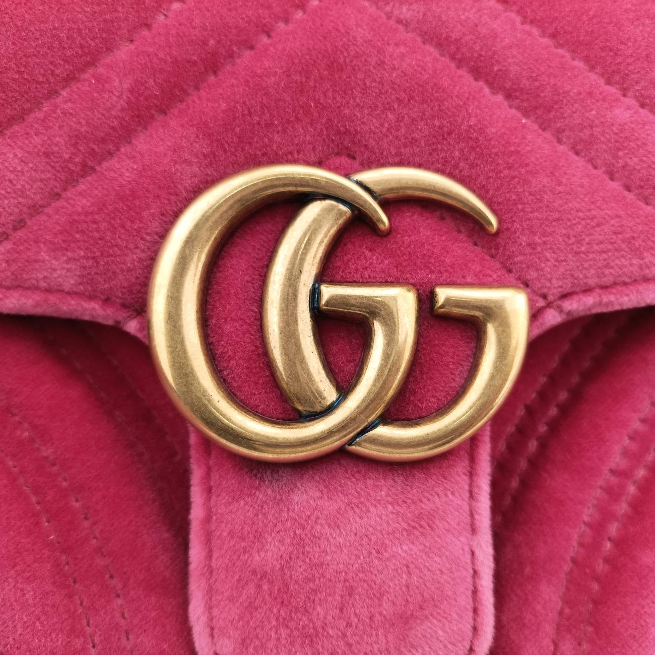 GG Marmont Pink velour 446744 A023545213GGマーモント ピンク ベロア 446744 A023545213