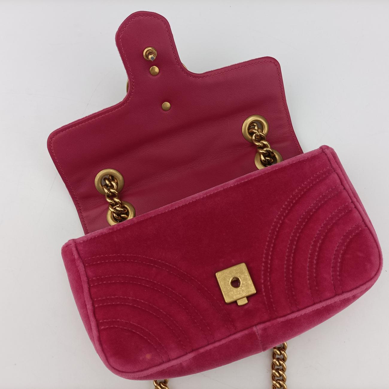 GG Marmont Pink velour 446744 A023545213GGマーモント ピンク ベロア 446744 A023545213