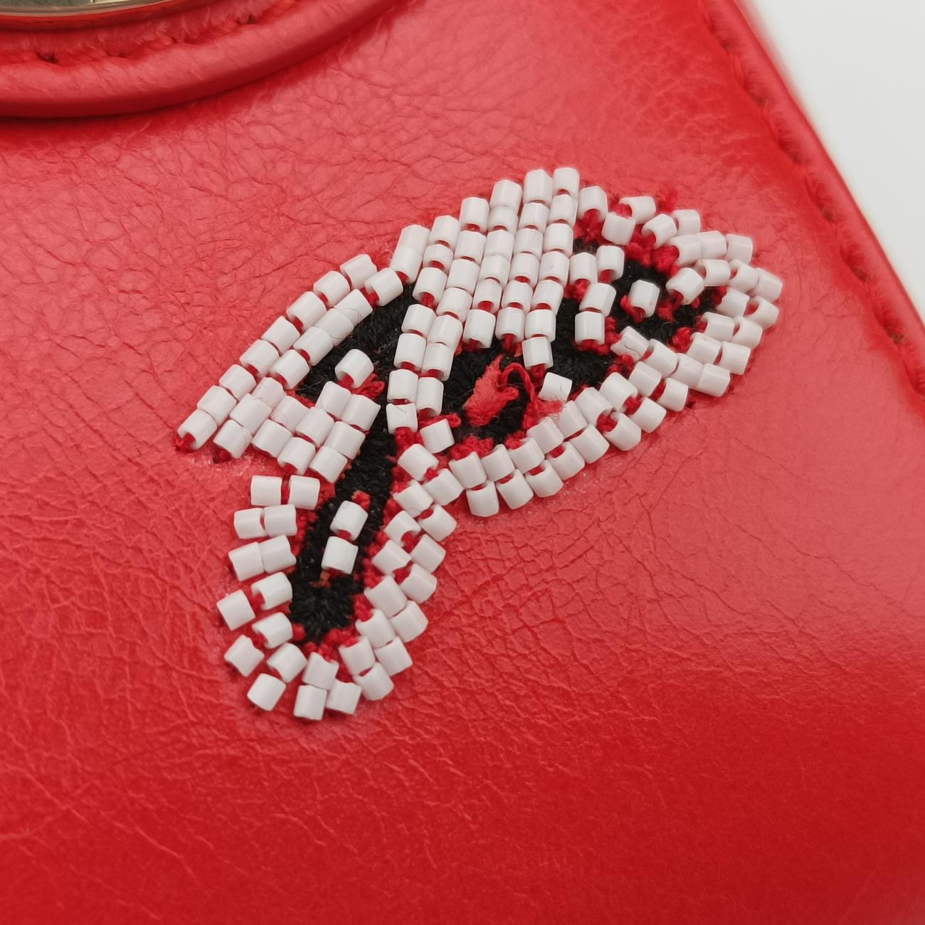 Mini Sequin Lady Dior Red×Multicolour Leather 18-MA-1126ミニ スパンコール　レディ ディオール レッド×マルチカラー レザー 18-MA-1126