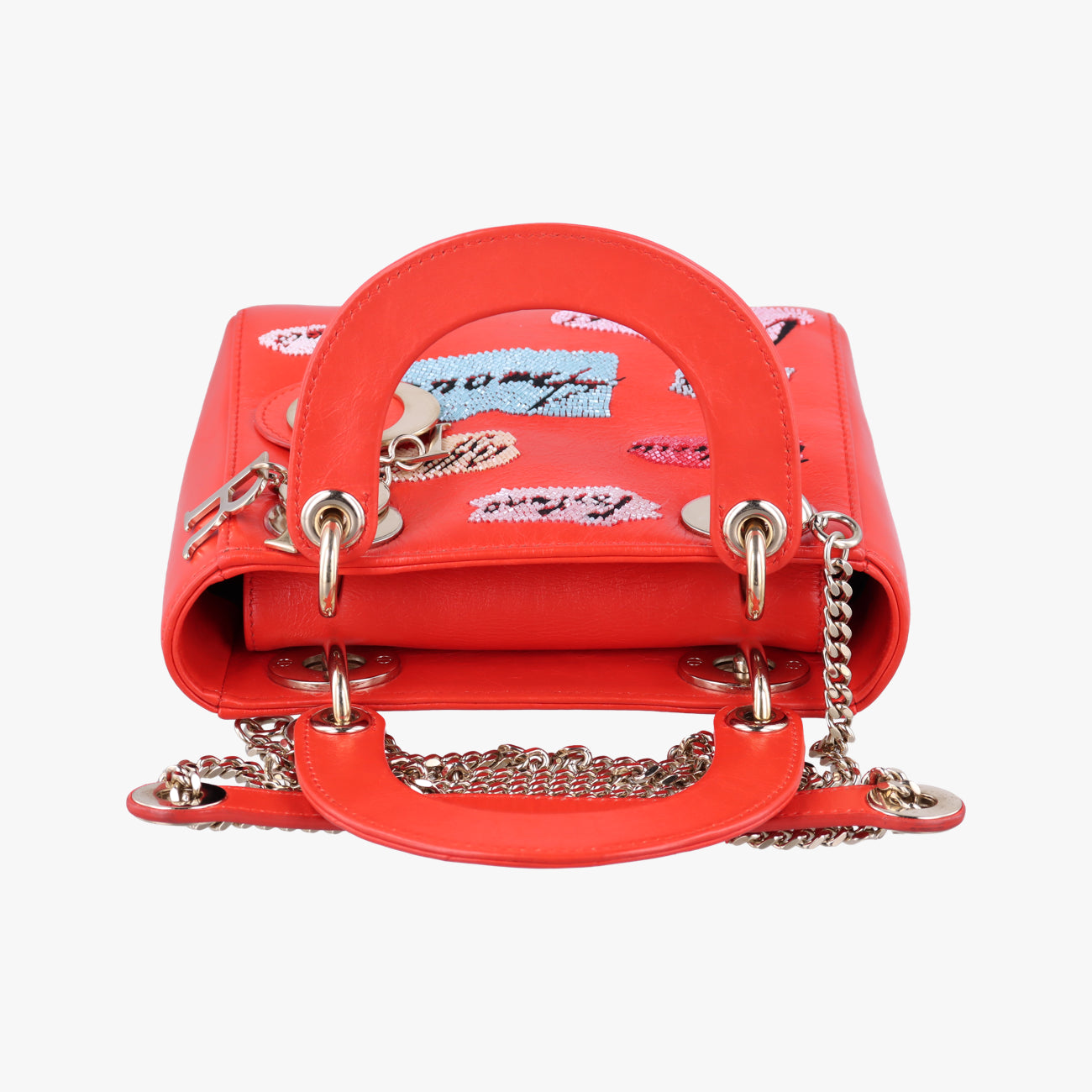 Mini Sequin Lady Dior Red×Multicolour Leather 18-MA-1126ミニ スパンコール　レディ ディオール レッド×マルチカラー レザー 18-MA-1126