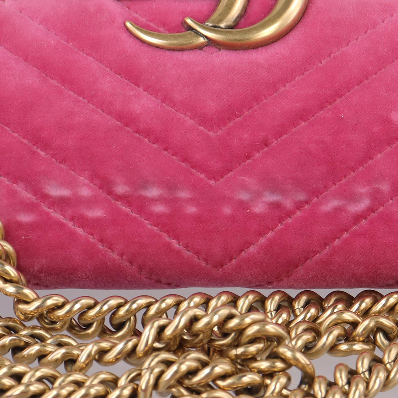 GG Marmont Pink velour 446744 I023290876GGマーモント ピンク ベロア 446744 I023290876