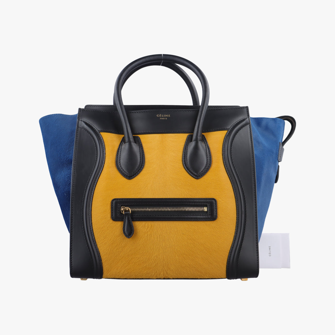 Luggage Mini ShopperBlack x Yellow x BlueLeather × HorsehairF-GA-0163ラゲージミニショッパーブラック×イエロー×ブルーレザー × ホースヘアF-GA-0163