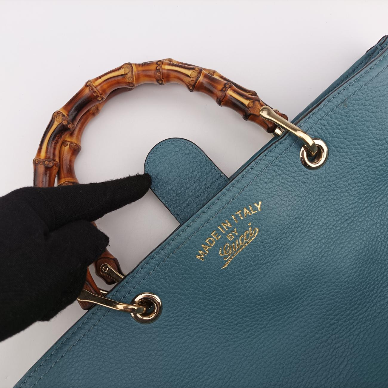 bamboo shopper Blue Leather 323660 G015043925バンブーショッパー ブルー レザー 323660 G015043925