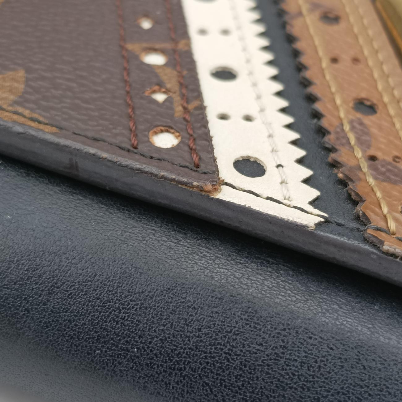 Portefeuille Twist Chain Wallet Black x Brown x White PVC x Leather M62872 SP2187ポルトフォイユ ツイストチェーン チェーンウォレット ブラック×ブラウン×ホワイト PVC×レザー M62872 SP2187