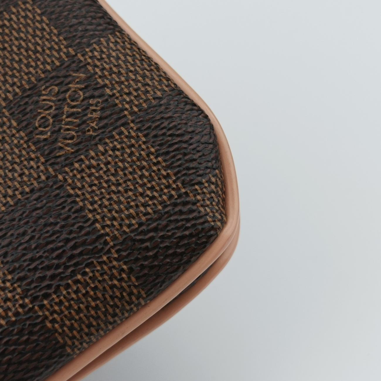 Pochette Double Zip EBENE×Rose Ballerine Damier Canvas N60254 MI2119ポシェット ドゥーブルジップ エベーヌ×ローズバレリーヌ ダミエキャンバス N60254 MI2119