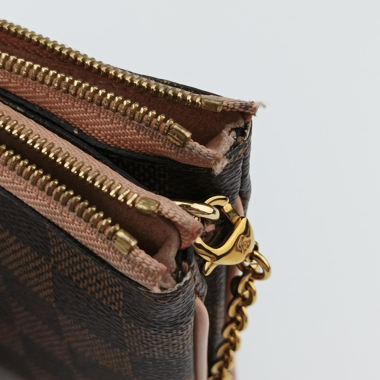 Pochette Double Zip EBENE×Rose Ballerine Damier Canvas N60254 MI2119ポシェット ドゥーブルジップ エベーヌ×ローズバレリーヌ ダミエキャンバス N60254 MI2119