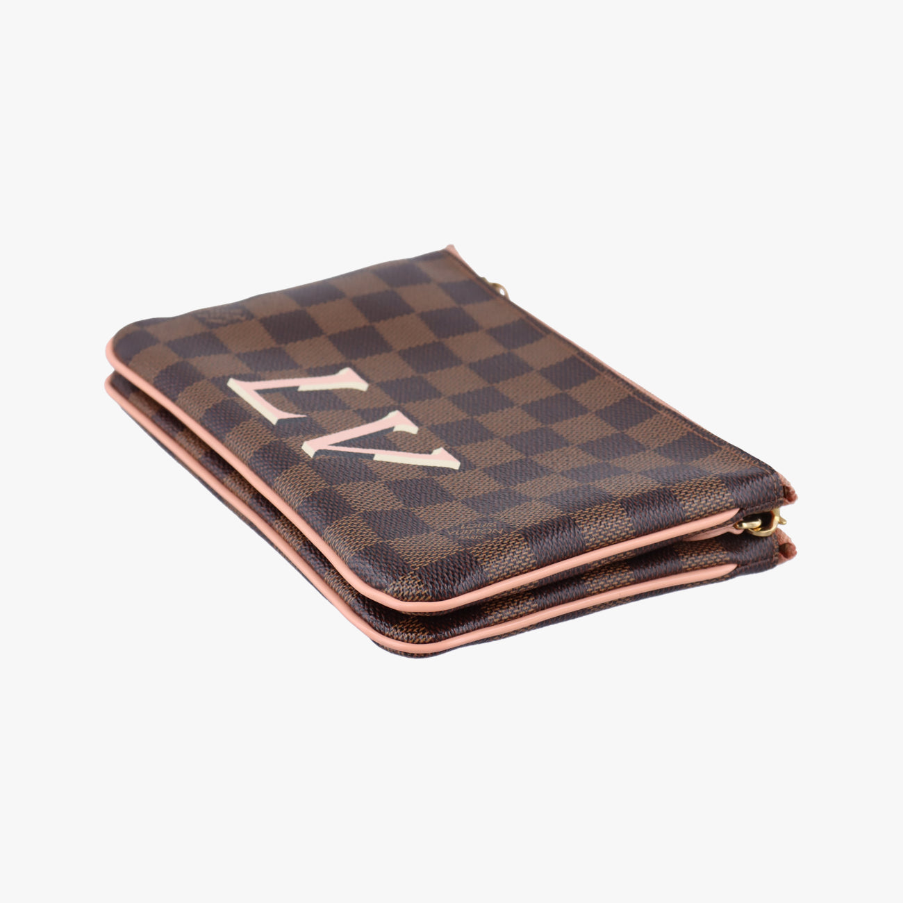 Pochette Double Zip EBENE×Rose Ballerine Damier Canvas N60254 MI2119ポシェット ドゥーブルジップ エベーヌ×ローズバレリーヌ ダミエキャンバス N60254 MI2119