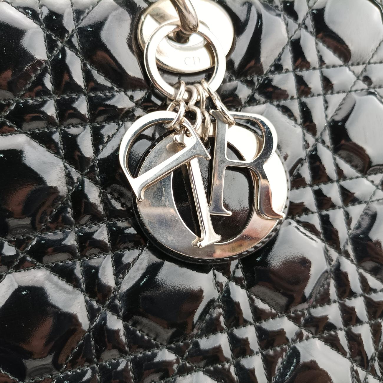 Lady Dior Black Patent 01-MA-0130レディディオール ブラック パテント 01-MA-0130