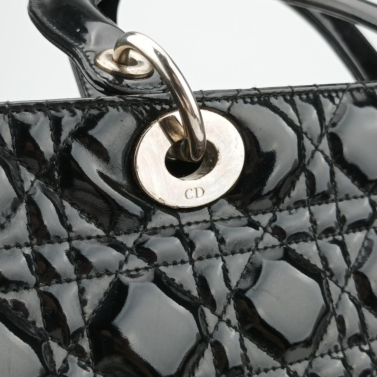 Lady Dior Black Patent 01-MA-0130レディディオール ブラック パテント 01-MA-0130