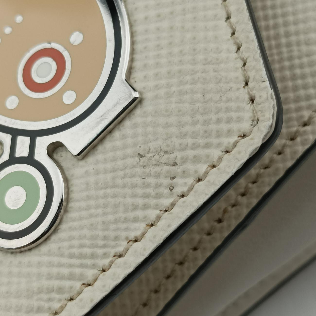 Monochrome Robot White SAFFIANO Leather 1BD127 7/Dモノクローム ロボット ホワイト サフィアーノレザー 1BD127 7/D