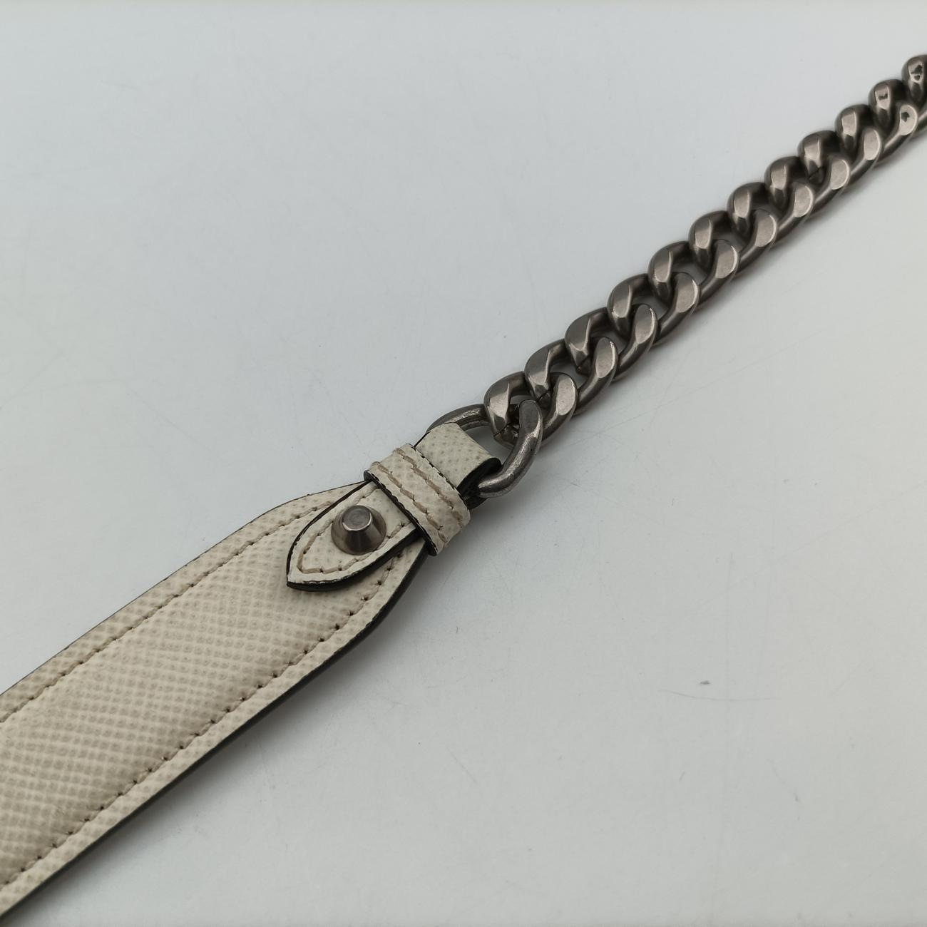 Monochrome Robot White SAFFIANO Leather 1BD127 7/Dモノクローム ロボット ホワイト サフィアーノレザー 1BD127 7/D