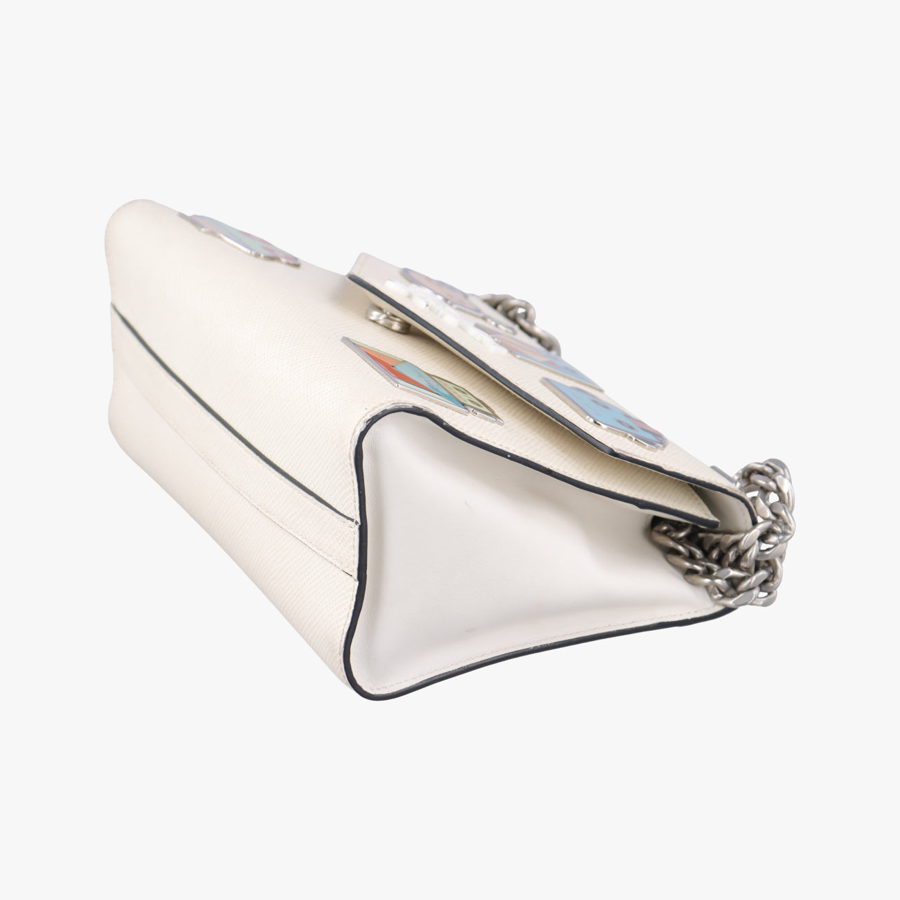 Monochrome Robot White SAFFIANO Leather 1BD127 7/Dモノクローム ロボット ホワイト サフィアーノレザー 1BD127 7/D