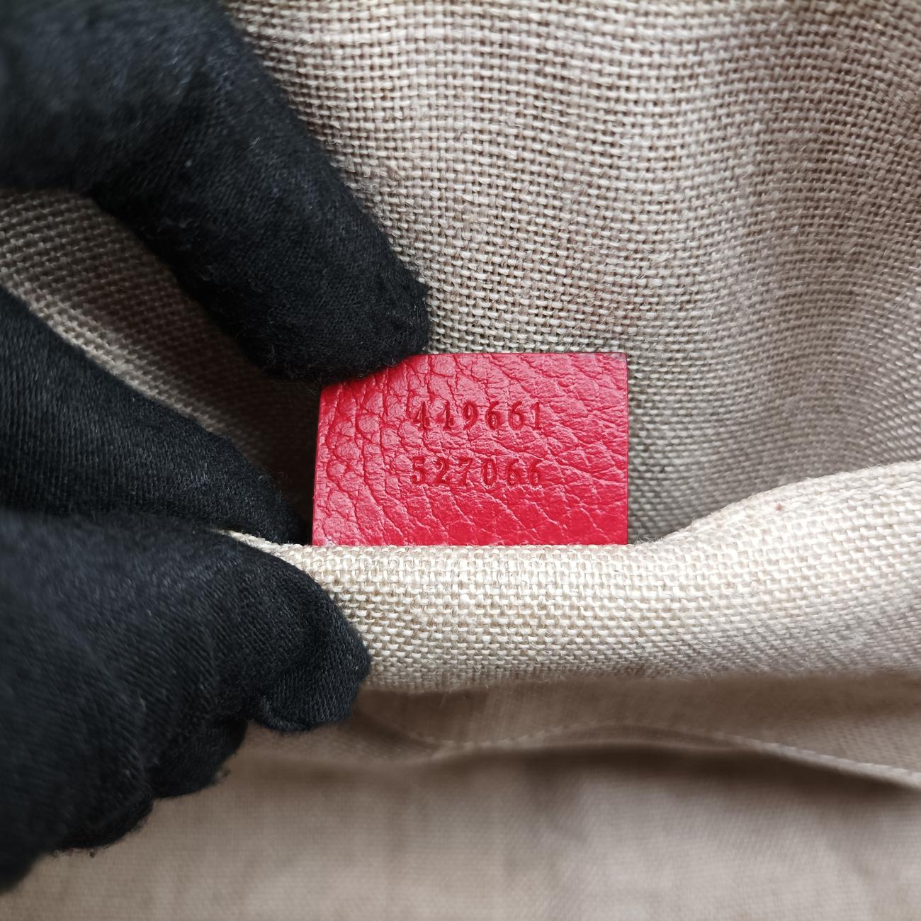 Interlocking G charm Dome Red Leather I023724370インターロッキングG チャーム ドーム レッド レザー 449661 I023724370