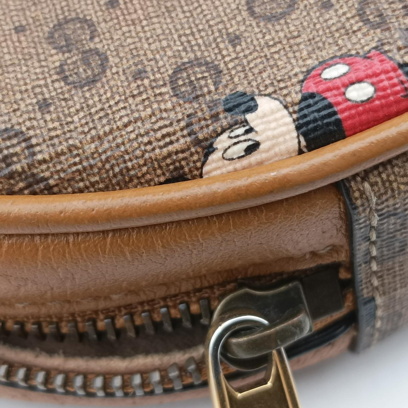 DISNEY Collaboration Mickey Mouse Beige×Multicolour PVC coated canvas 603730 ディズニーコラボ ミッキーマウス ベージュ×マルチカラー PVCコーティングキャンバス 603730 