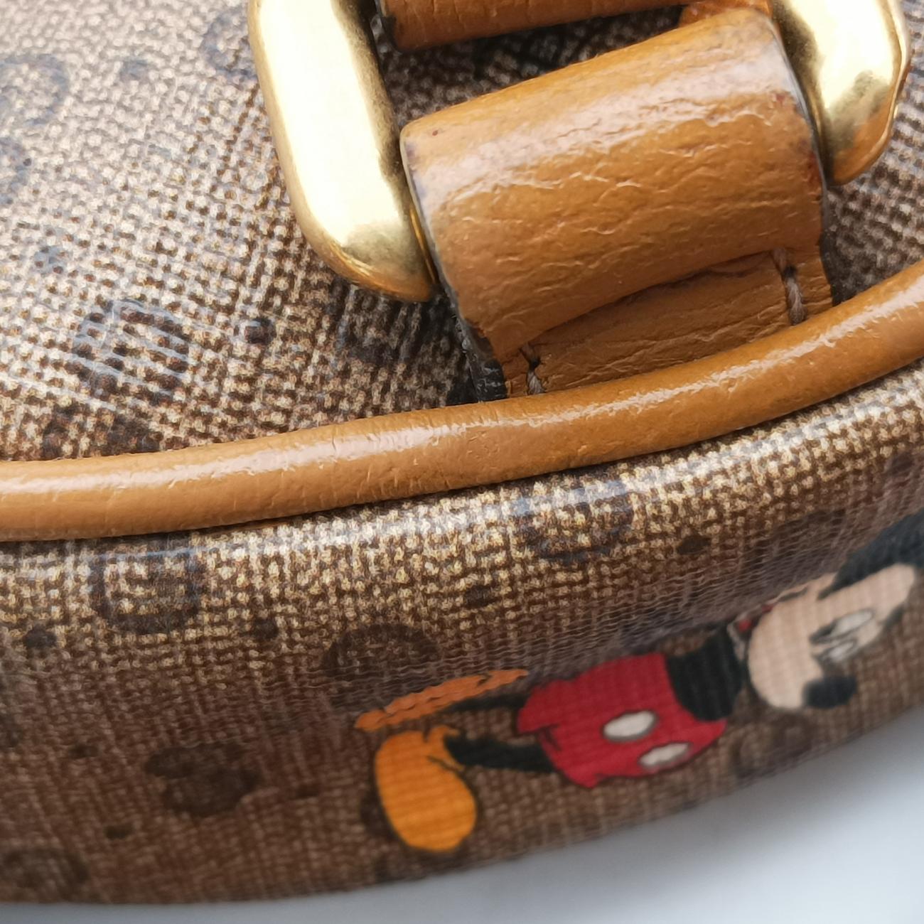 DISNEY Collaboration Mickey Mouse Beige×Multicolour PVC coated canvas 603730 ディズニーコラボ ミッキーマウス ベージュ×マルチカラー PVCコーティングキャンバス 603730 