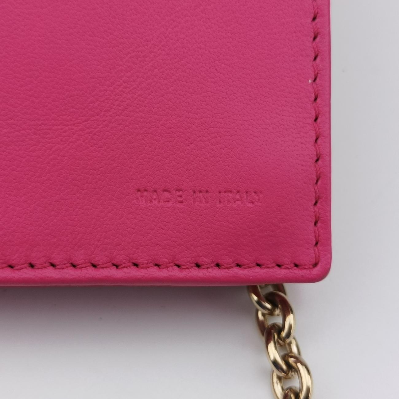 Embossed Logo Rose Leather 8M0219 2401-8M0219-YMY-089エンボス ロゴ ローズ レッド レザー 8M0219 2401-8M0219-YMY-089
