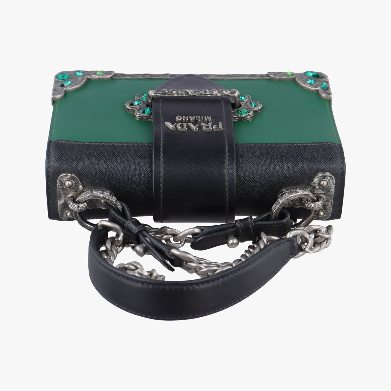 Cahier Green x Black Leather 1BH018 25カイエ グリーン×ブラック レザー 1BH018 25