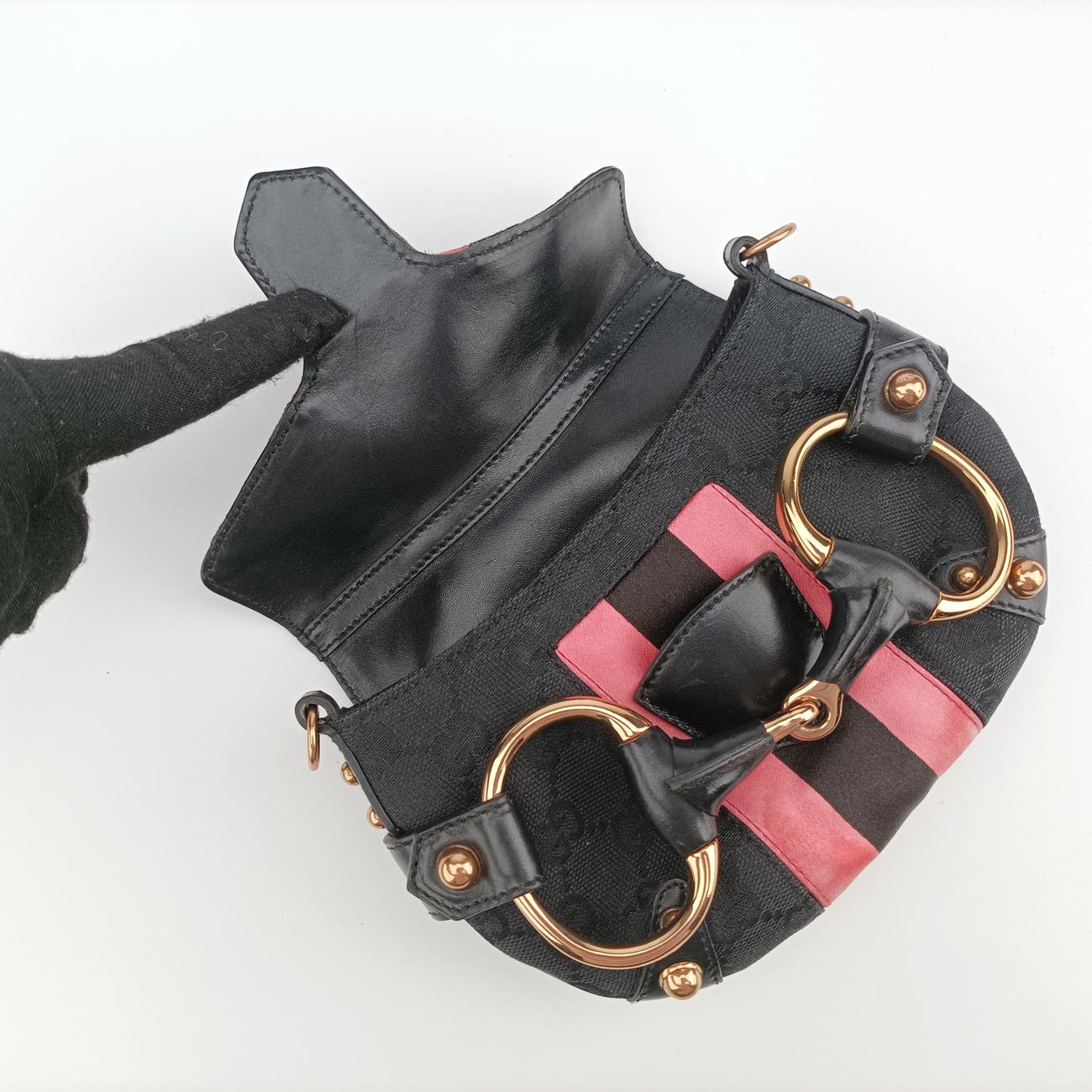 Horsebit Web Black×pink Canvas 129498 ホースビット ウェブ ブラック×ピンク キャンバス 129498 