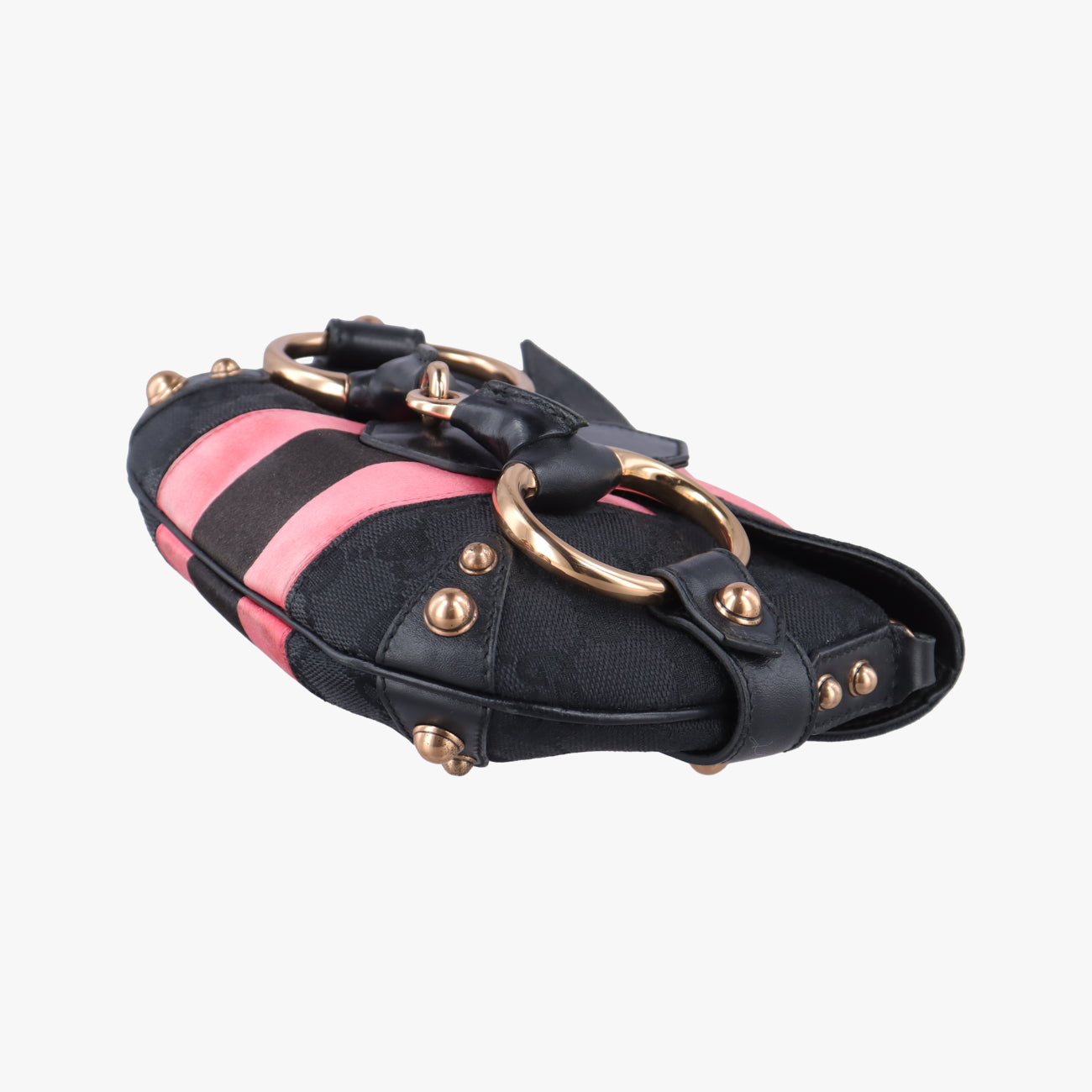Horsebit Web Black×pink Canvas 129498 ホースビット ウェブ ブラック×ピンク キャンバス 129498 