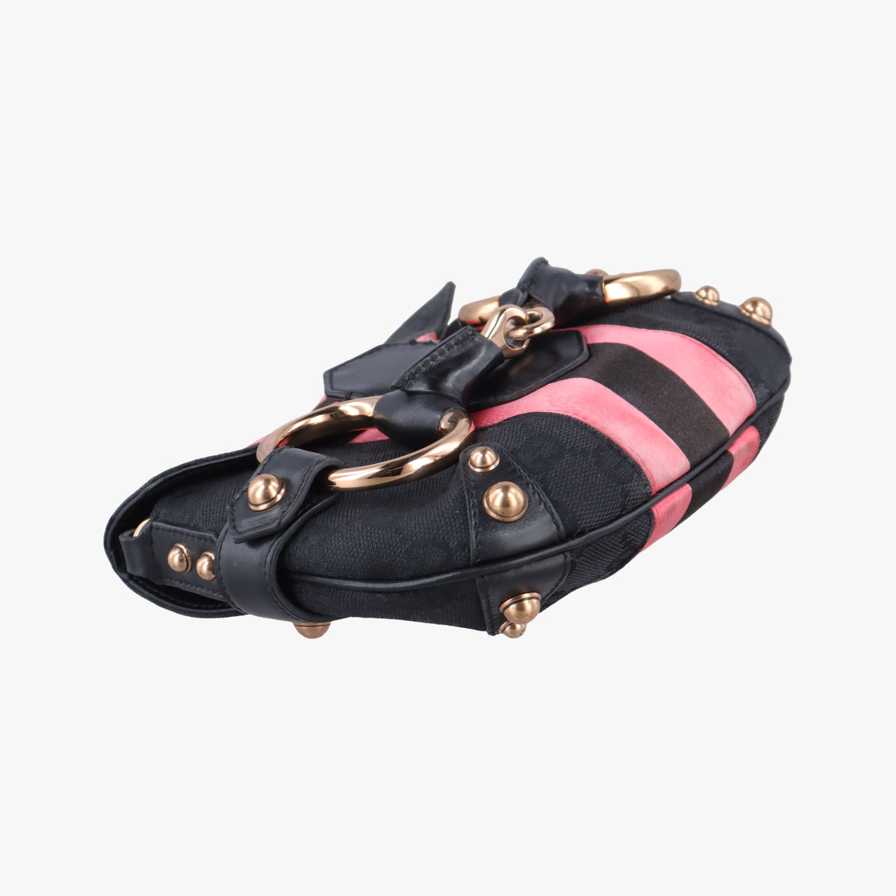 Horsebit Web Black×pink Canvas 129498 ホースビット ウェブ ブラック×ピンク キャンバス 129498 