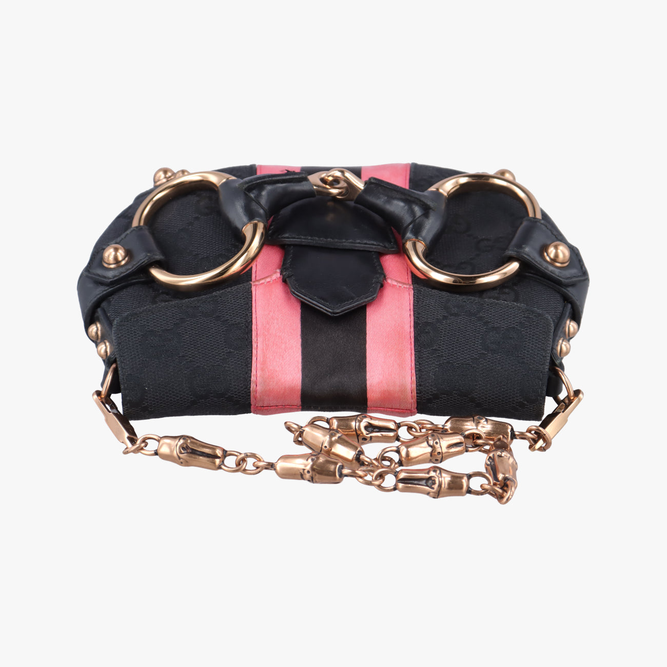 Horsebit Web Black×pink Canvas 129498 ホースビット ウェブ ブラック×ピンク キャンバス 129498 