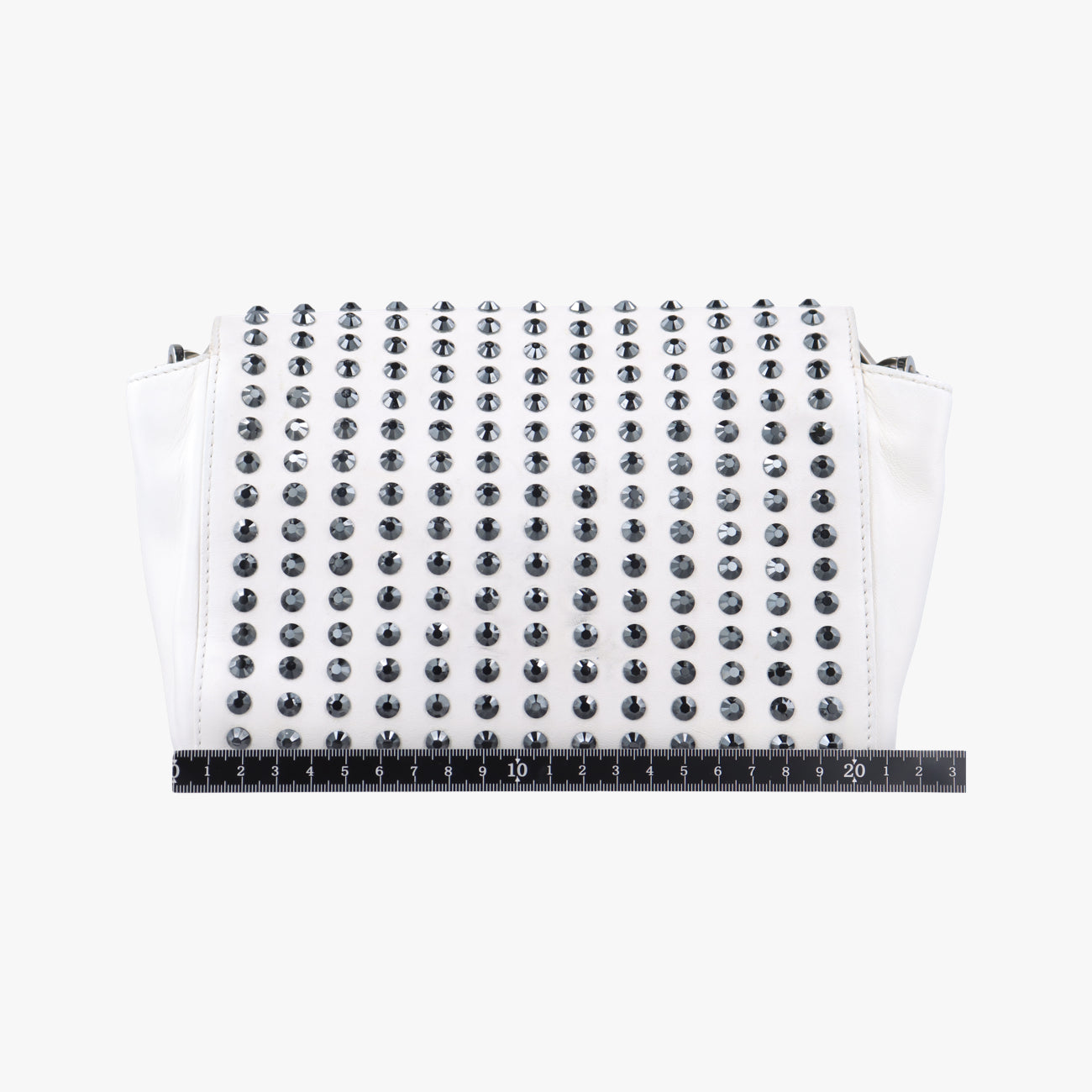 Studded Crystal Chain White Leather スタッズクリスタルチェーン ホワイト レザー 