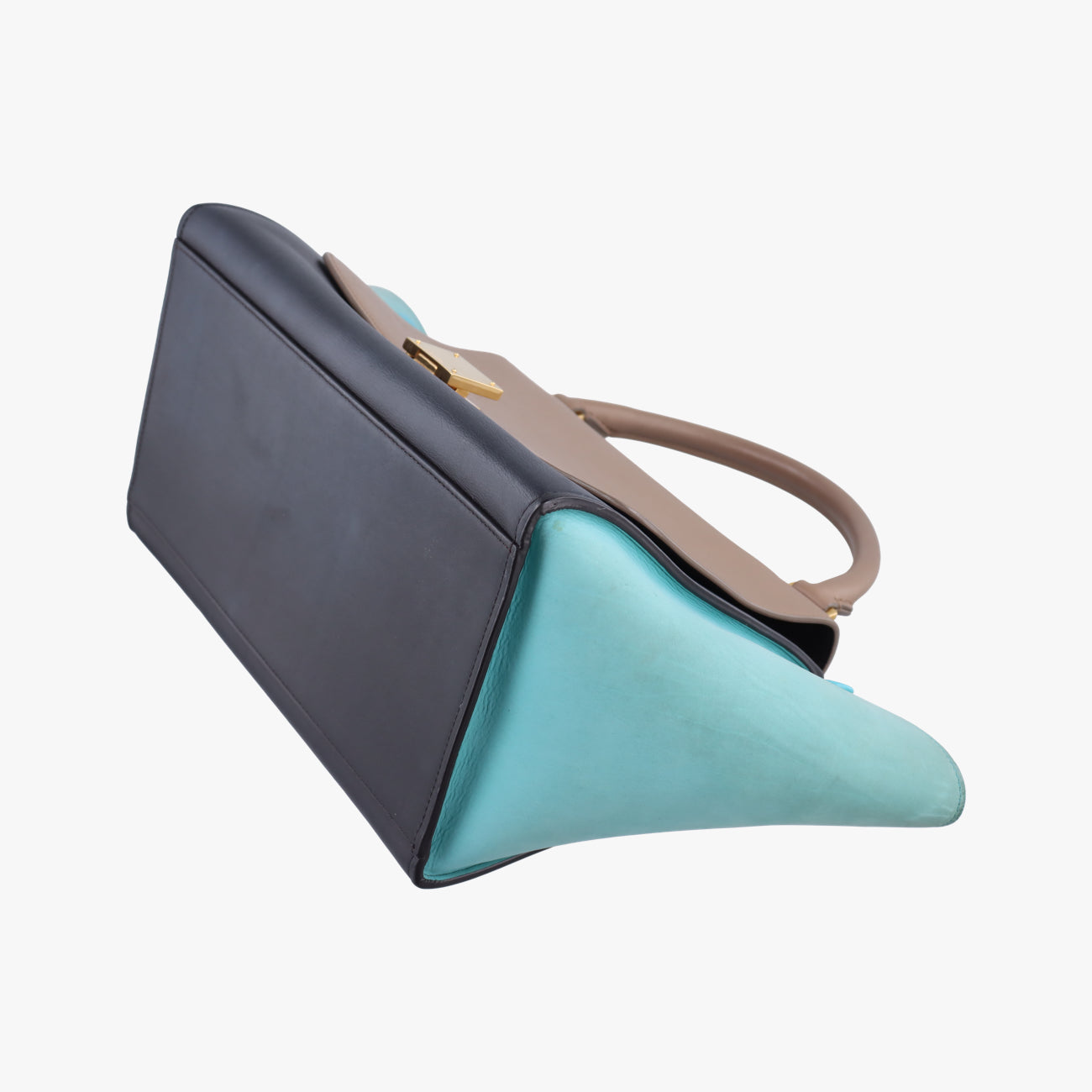 Trapèze small Beige x black x blue Leather x suede W-VP-2155 W-MM-2175トラペーズスモール ベージュ×ブラック×ブルー レザー×スエード W-VP-2155 W-MM-2175