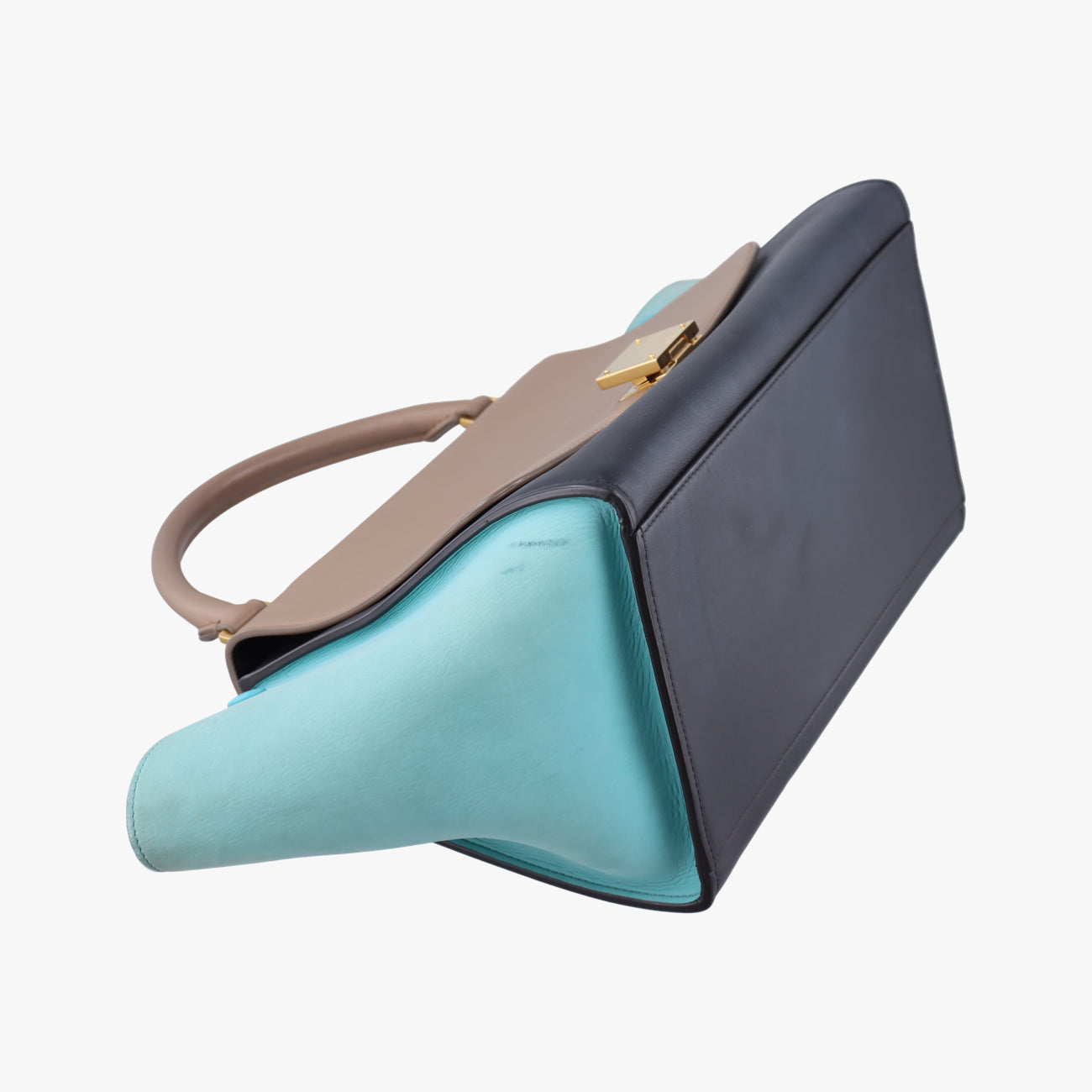 Trapèze small Beige x black x blue Leather x suede W-VP-2155 W-MM-2175トラペーズスモール ベージュ×ブラック×ブルー レザー×スエード W-VP-2155 W-MM-2175