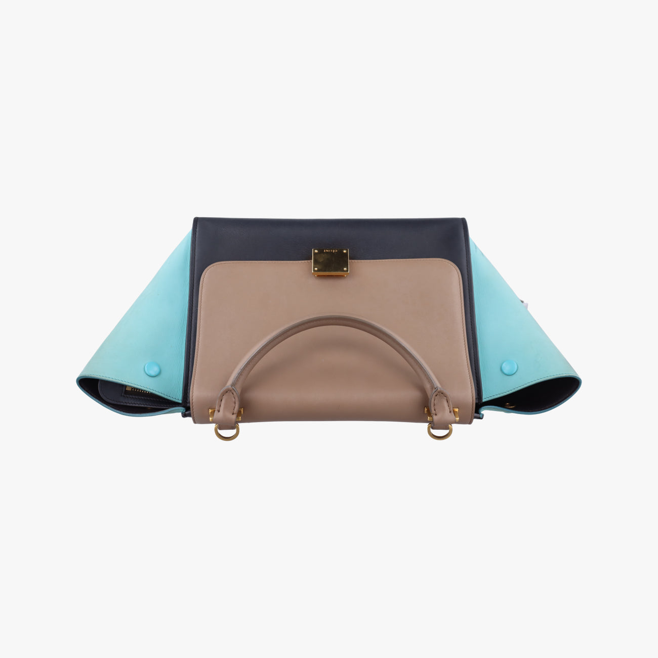 Trapèze small Beige x black x blue Leather x suede W-VP-2155 W-MM-2175トラペーズスモール ベージュ×ブラック×ブルー レザー×スエード W-VP-2155 W-MM-2175