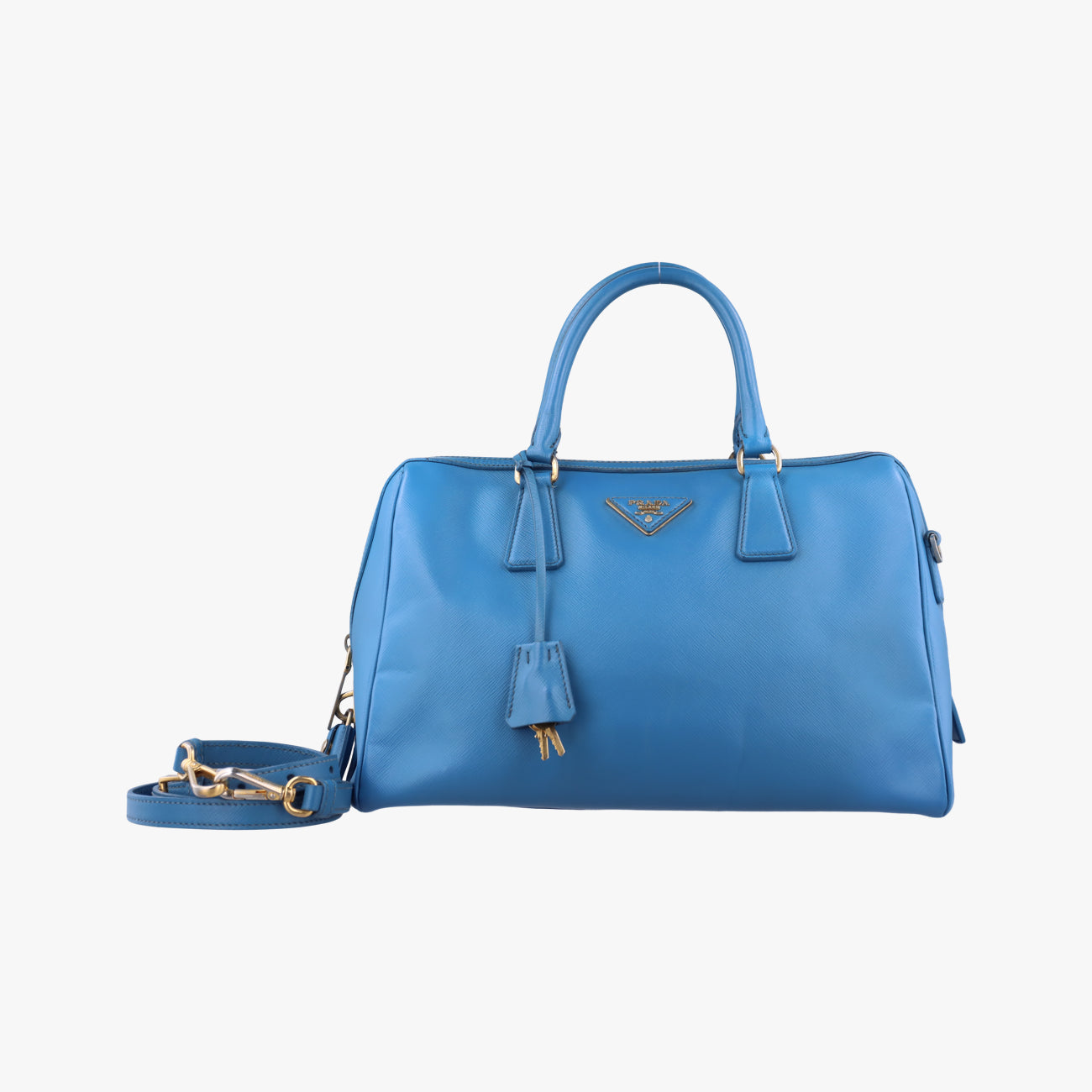 Lux Bowler Bag Blue SAFFIANO Leather 31/Fラックス ボウラーバッグ ブルー サフィアーノレザー 31/F
