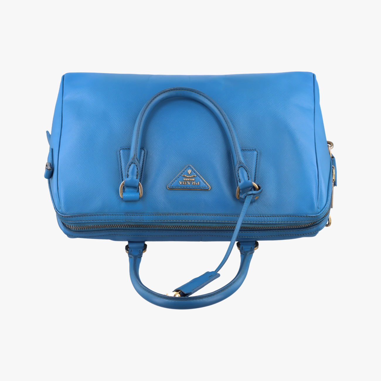Lux Bowler Bag Blue SAFFIANO Leather 31/Fラックス ボウラーバッグ ブルー サフィアーノレザー 31/F
