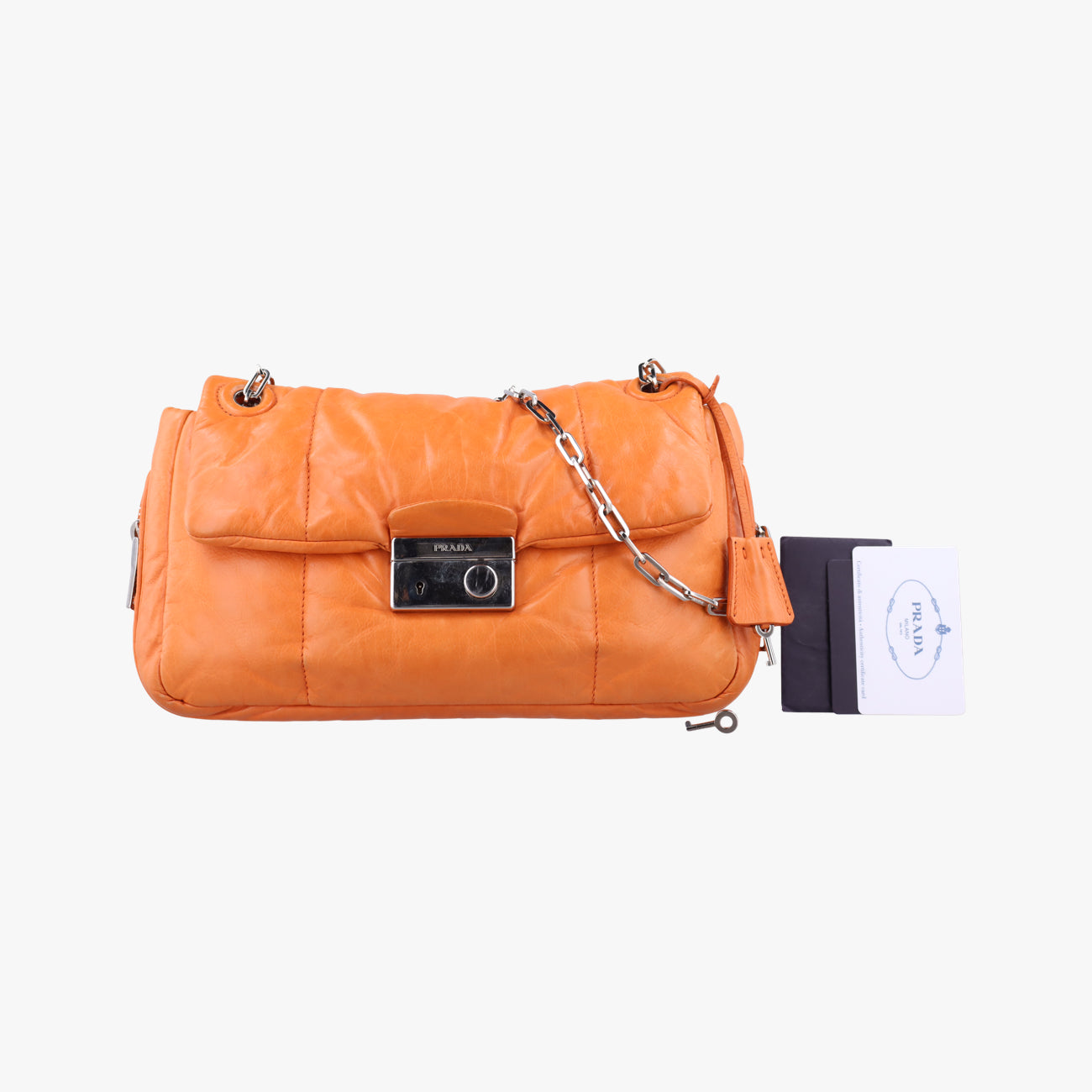 Nappa Bomber Sound Chain Flap Orange lambskin 25ナッパボマー サウンドチェーン フラップ オレンジ ラムスキン 25