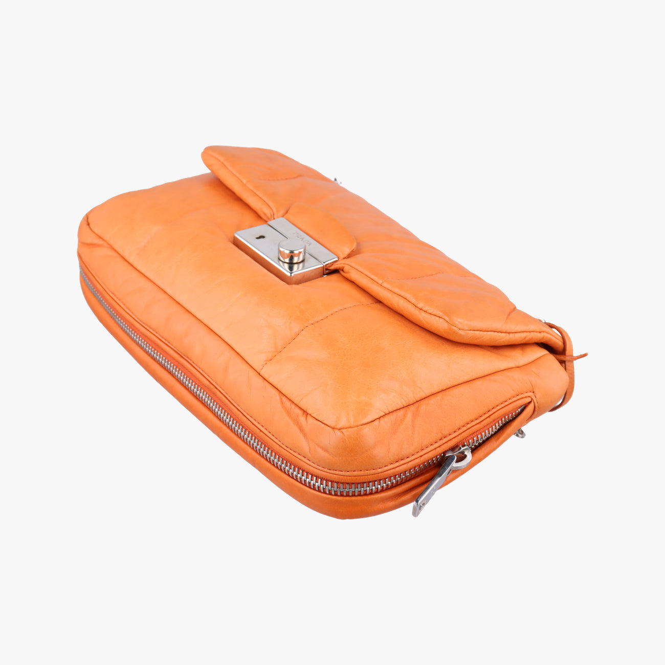 Nappa Bomber Sound Chain Flap Orange lambskin 25ナッパボマー サウンドチェーン フラップ オレンジ ラムスキン 25