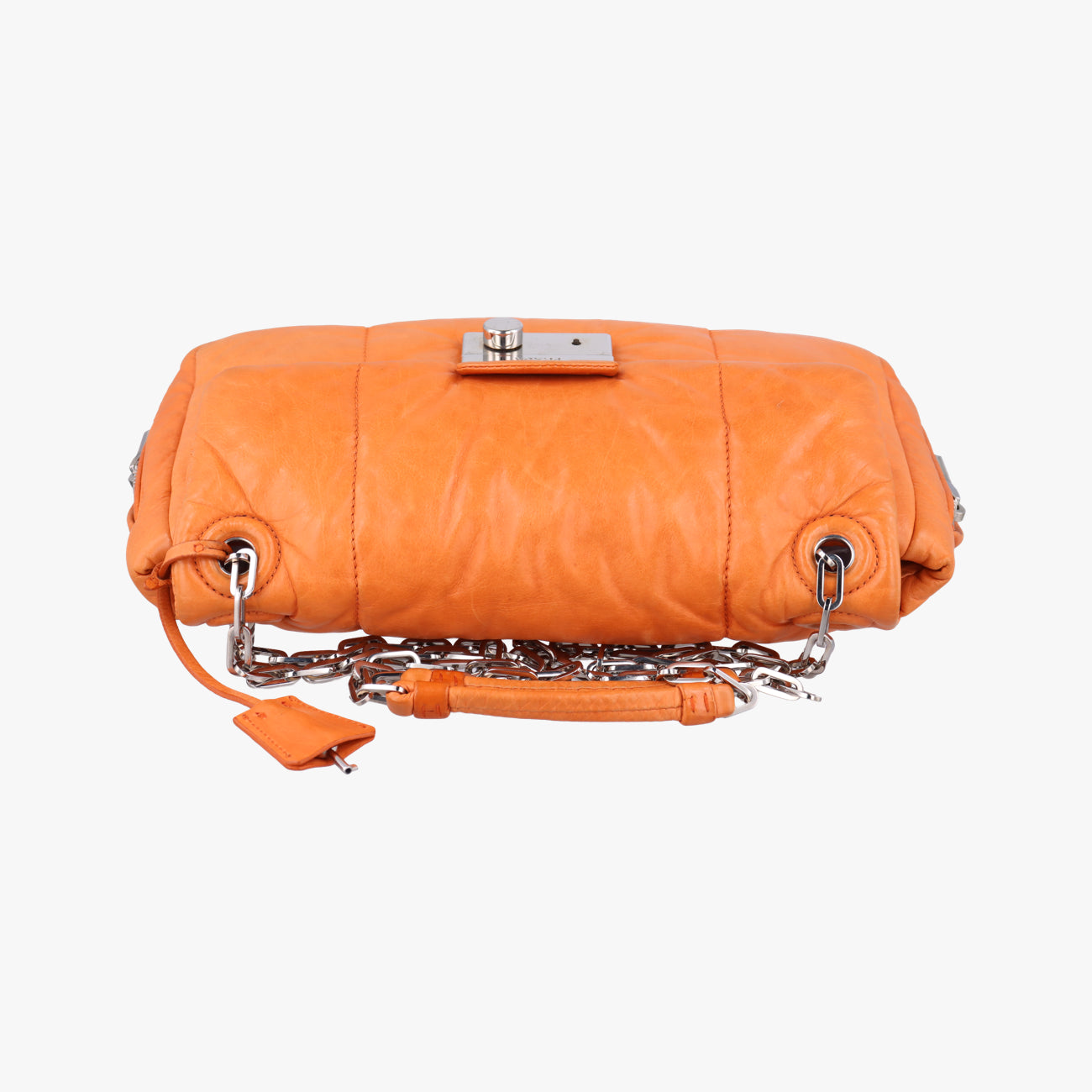 Nappa Bomber Sound Chain Flap Orange lambskin 25ナッパボマー サウンドチェーン フラップ オレンジ ラムスキン 25