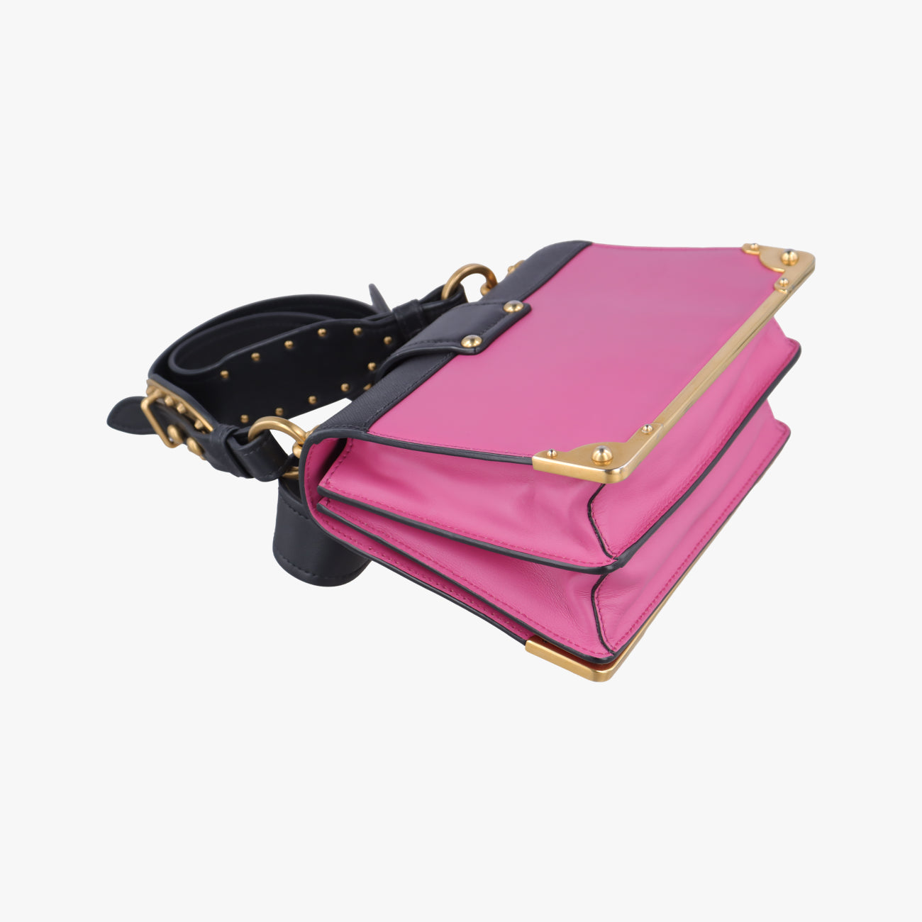 Cahier Pink×Black Leather 1BD045 25カイエ ピンク×ブラック レザー 1BD045 25