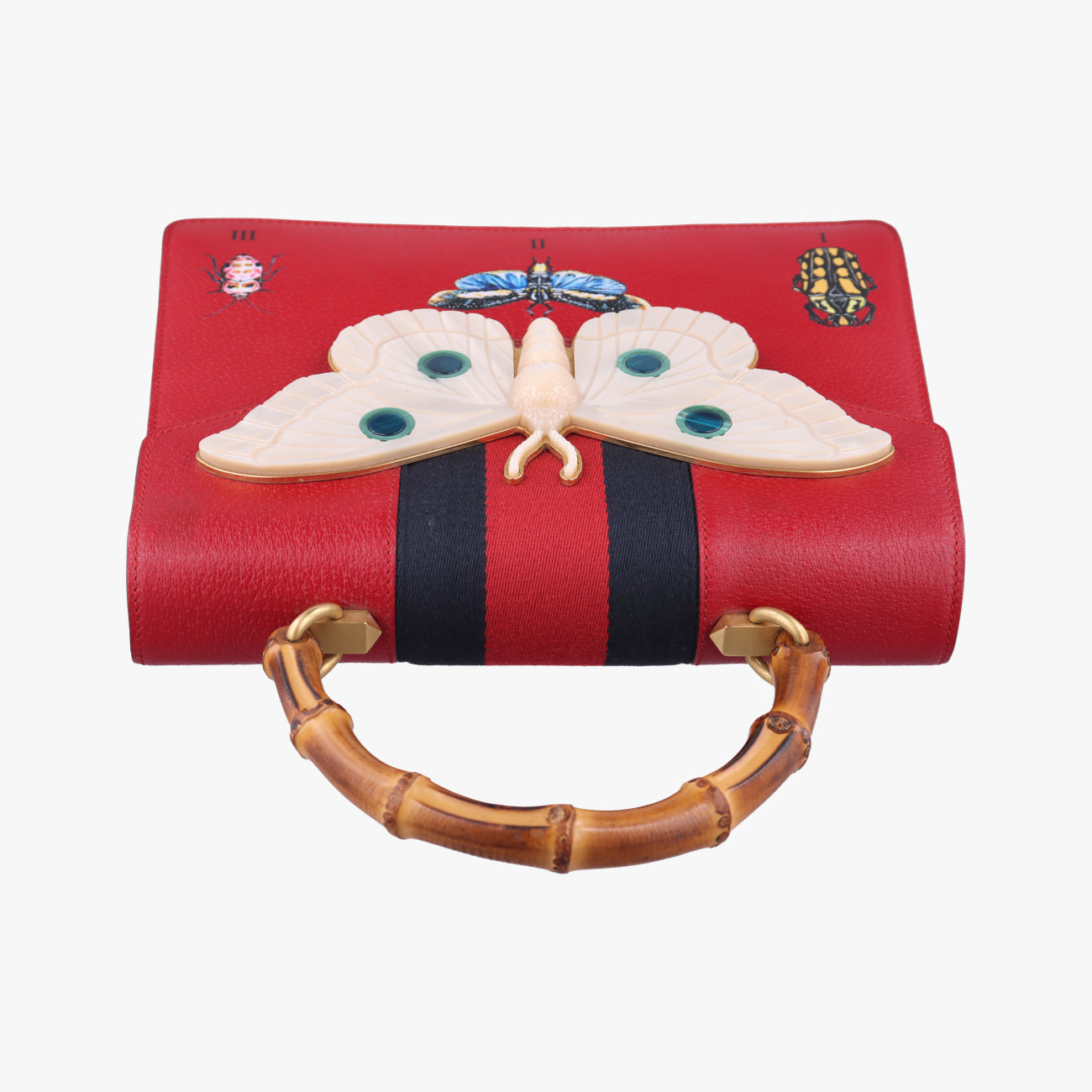 Bamboo Web butterfly Red Leather 488691 C022770143バンブー ウェビングライン バタフライ レッド レザー 488691 C022770143