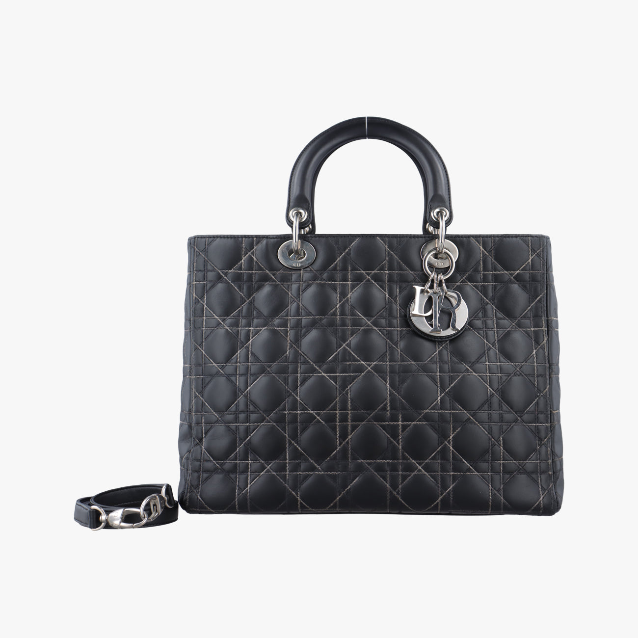 Lady Dior Grey lambskin 01-MA-0111レディディオール グレー ラムスキン 01-MA-0111