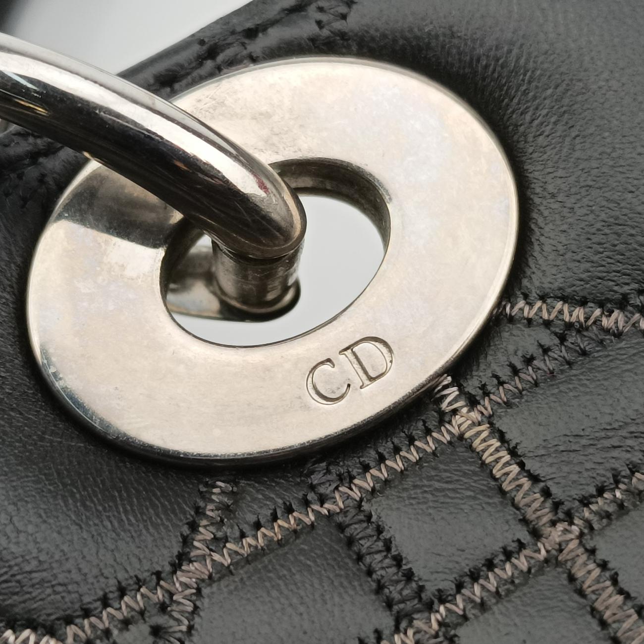 Lady Dior Grey lambskin 01-MA-0111レディディオール グレー ラムスキン 01-MA-0111