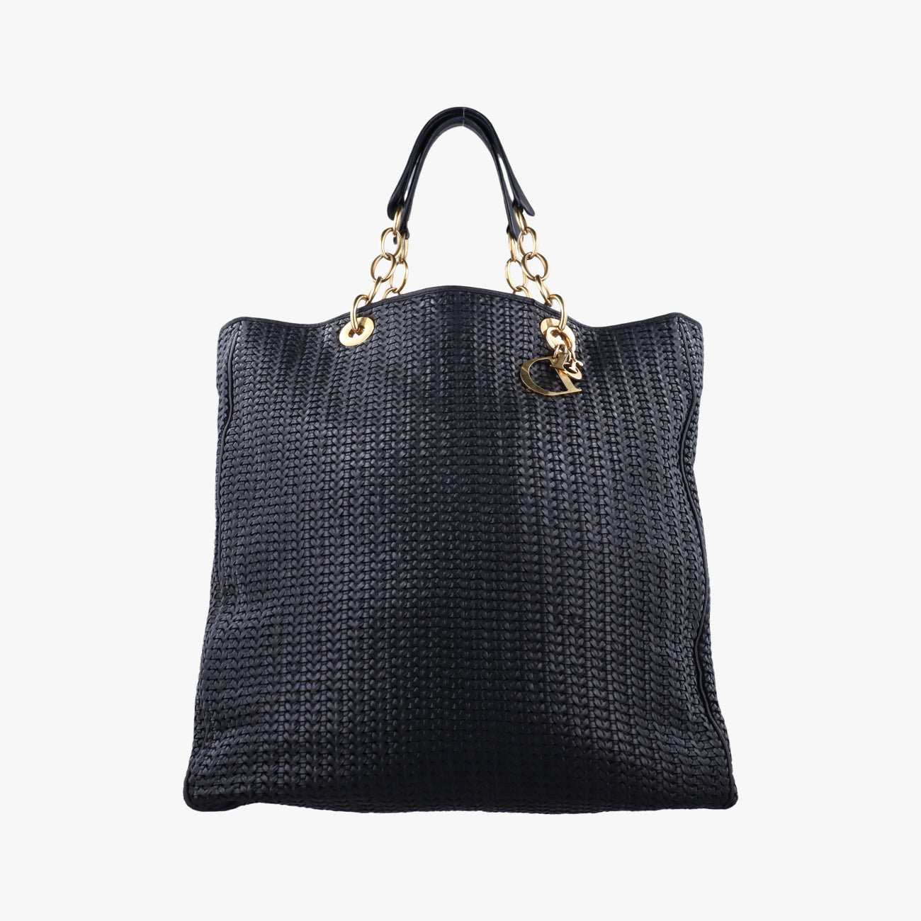 Soft Lady Dior Canage INTRECCIATO Tote Black lambskin 01-RU-0048ソフト レディディオール カナージュ イントレチャート トート ブラック ラムスキン 01-RU-0048