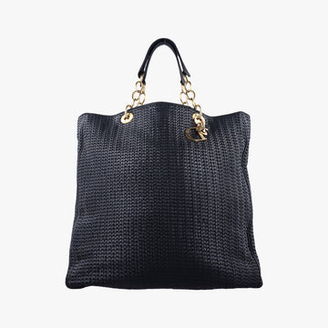 Soft Lady Dior Canage INTRECCIATO Tote Black lambskin 01-RU-0048ソフト レディディオール カナージュ イントレチャート トート ブラック ラムスキン 01-RU-0048